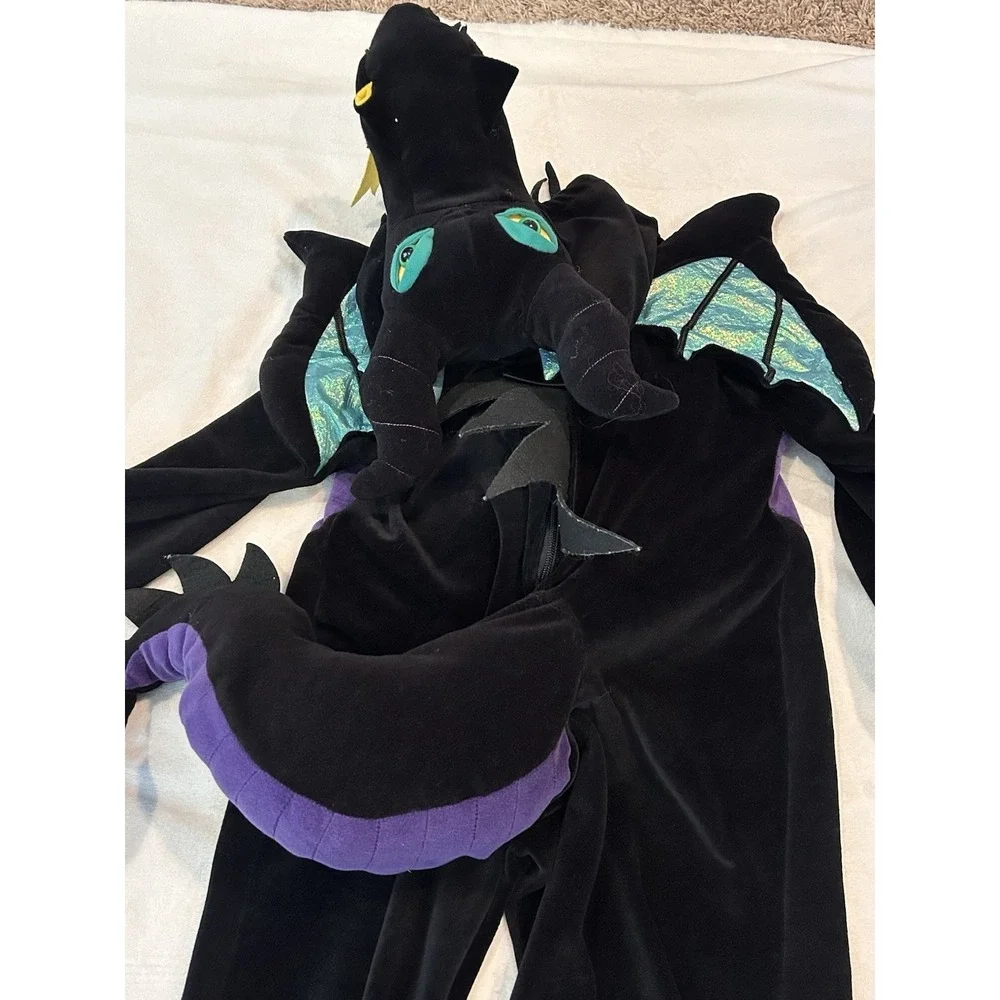 Disney Store‎ Malificent Dragon Halloween Costume Kids 8/10T Black Purple - Picture 6 of 12